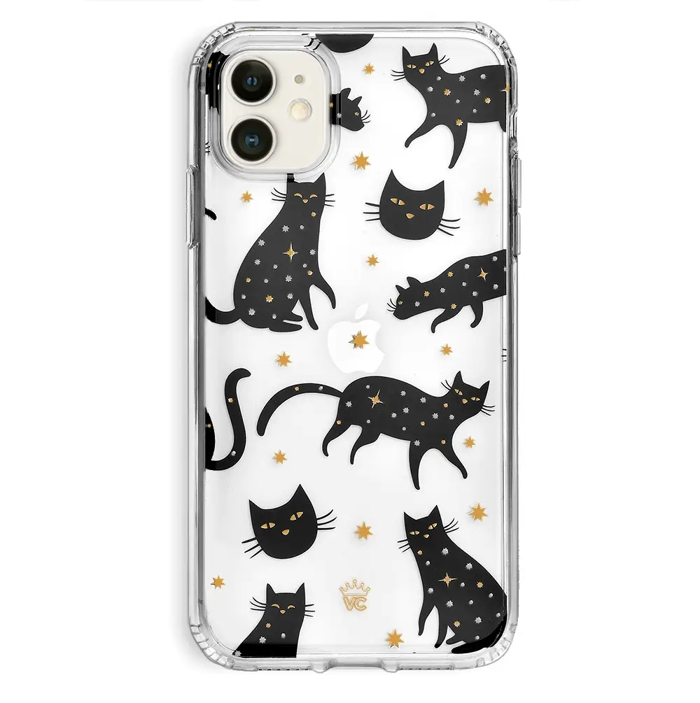 Black Cat Clear iPhone Case - Image 11