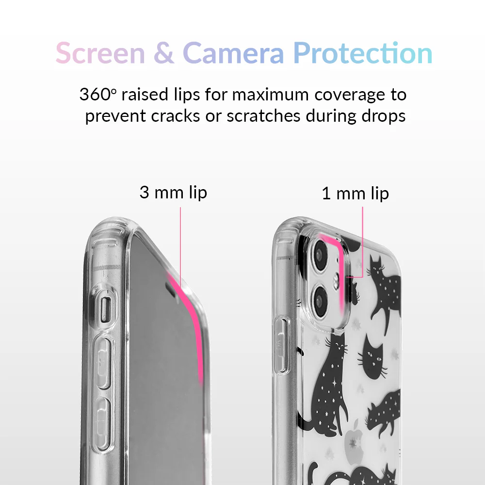 Black Cat Clear iPhone Case - Image 12