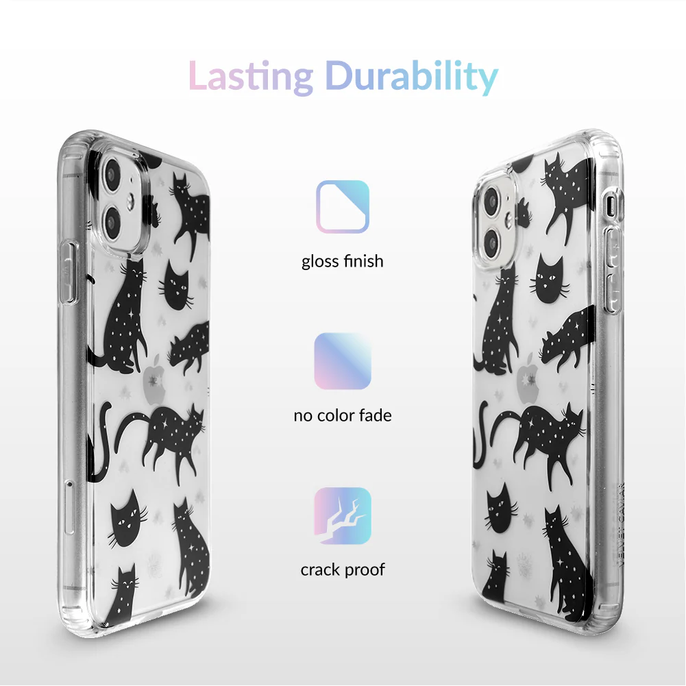 Black Cat Clear iPhone Case - Image 14