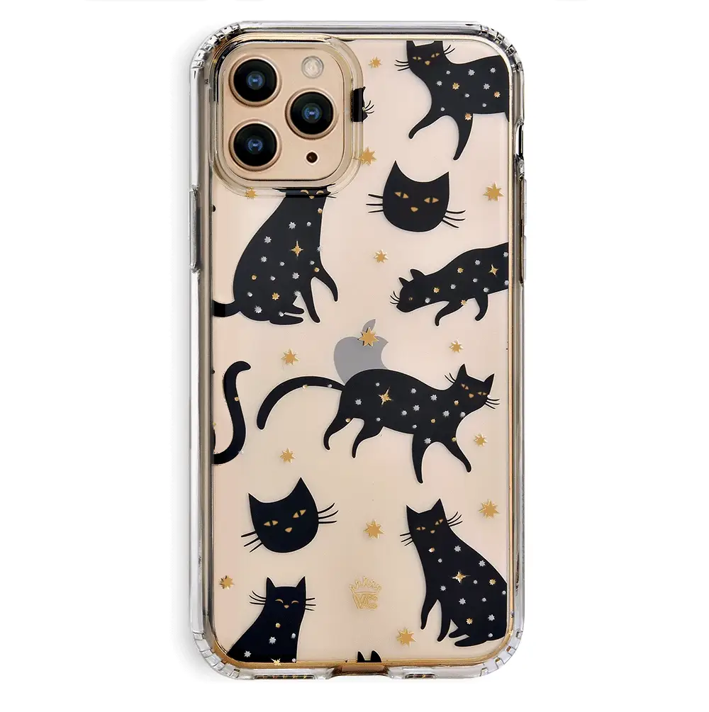 Black Cat Clear iPhone Case - Image 31