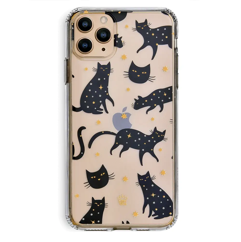 Black Cat Clear iPhone Case - Image 36