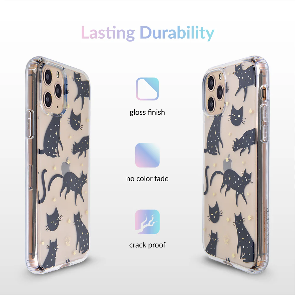 Black Cat Clear iPhone Case - Image 39