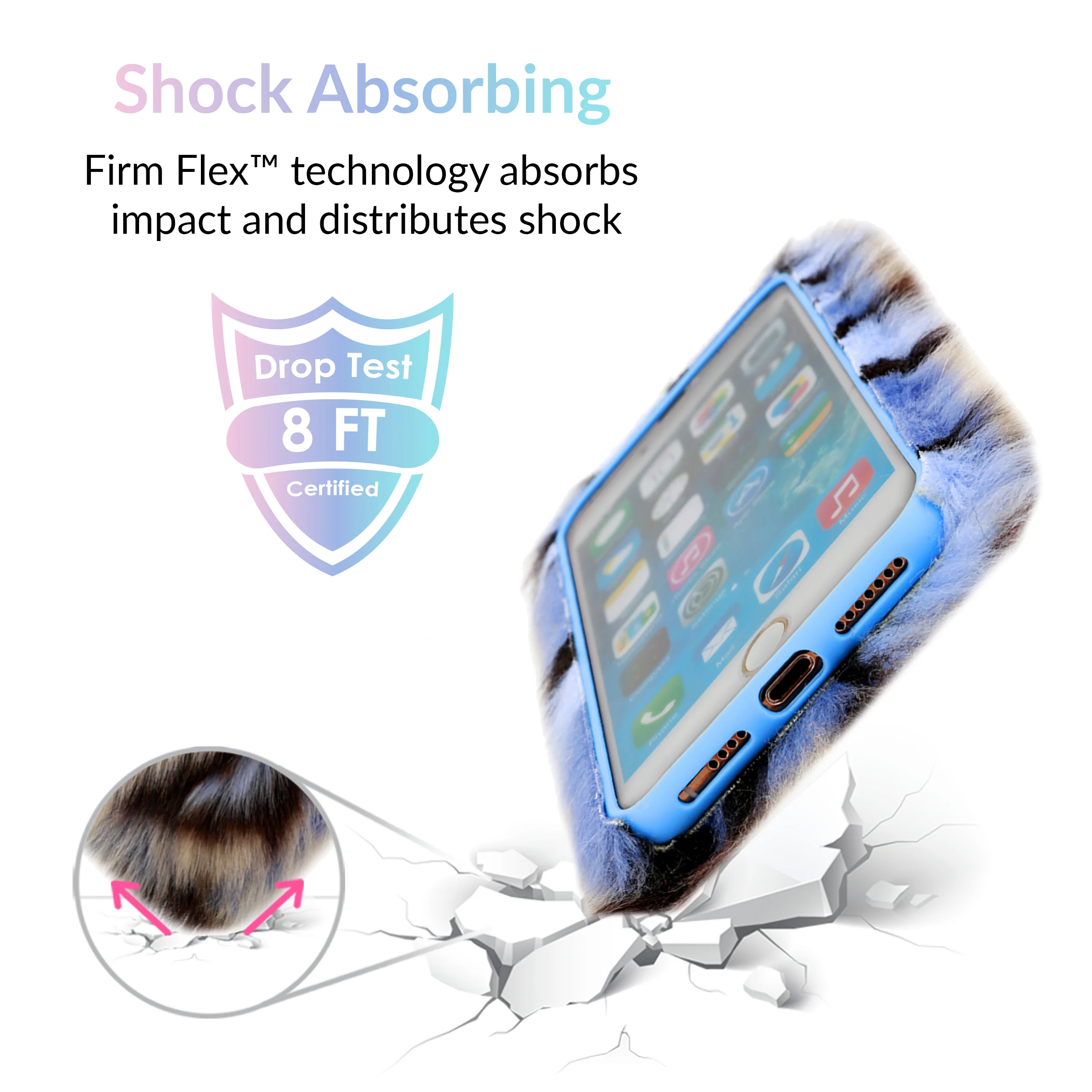 Blue Leopard Faux Fur iPhone Case - Image 22