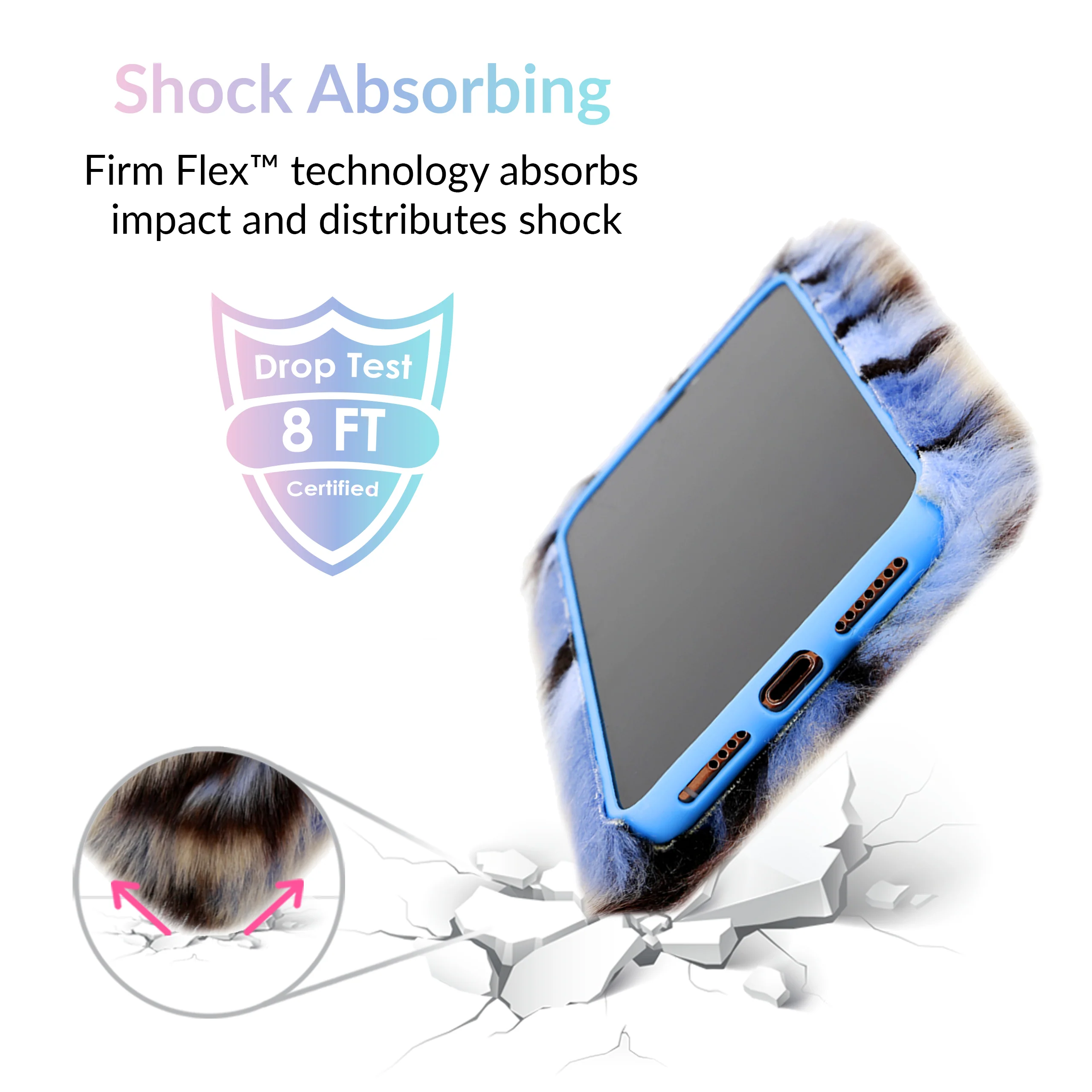 Blue Leopard Faux Fur iPhone Case - Image 28