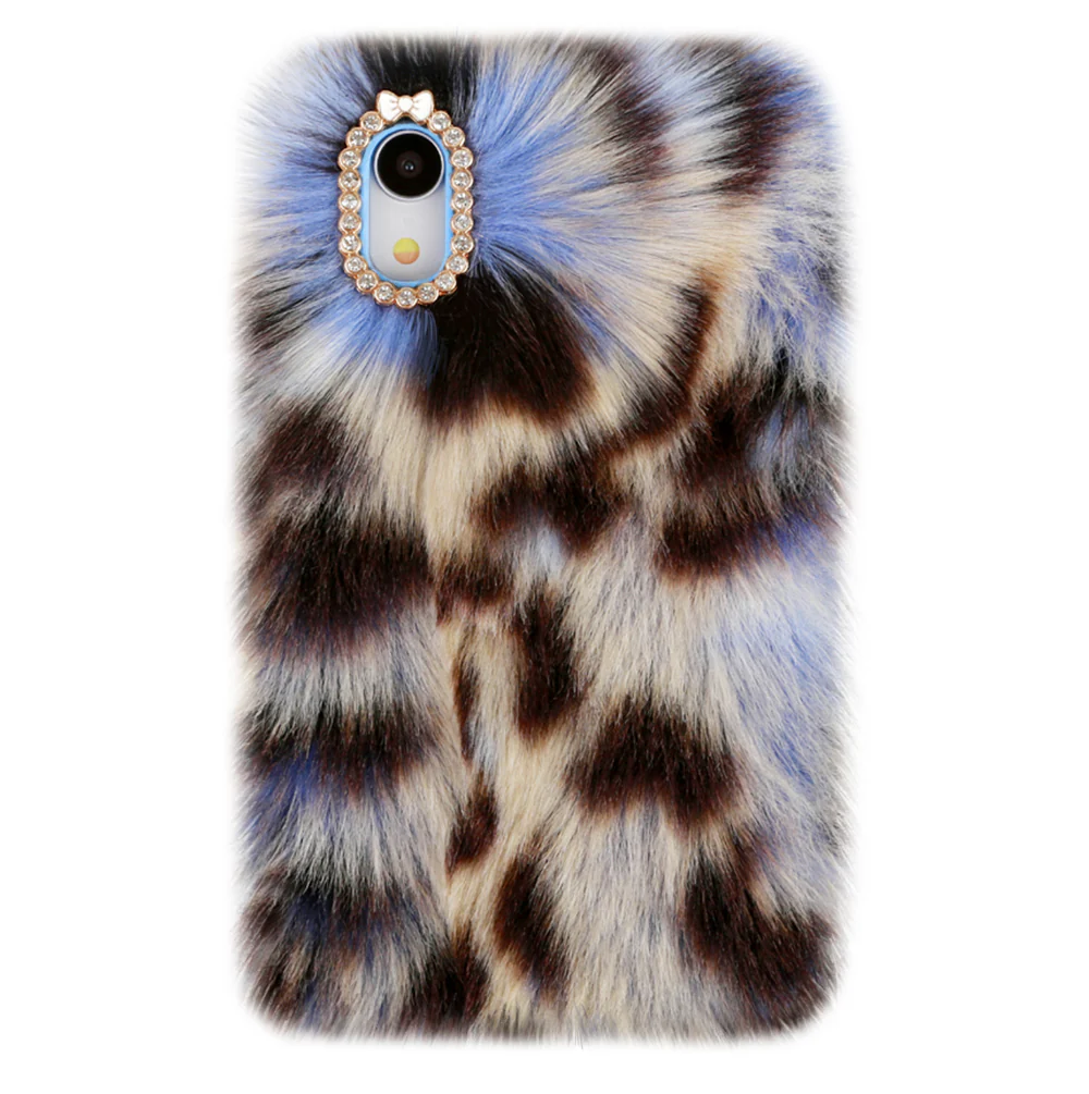 Blue Leopard Faux Fur iPhone Case - Image 35
