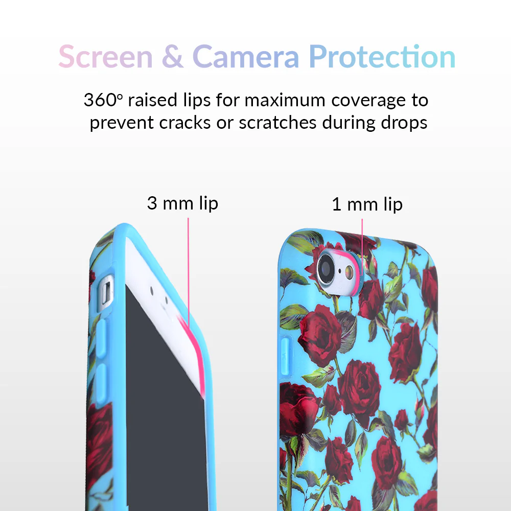Blue Roses Floral iPhone Case - Image 3