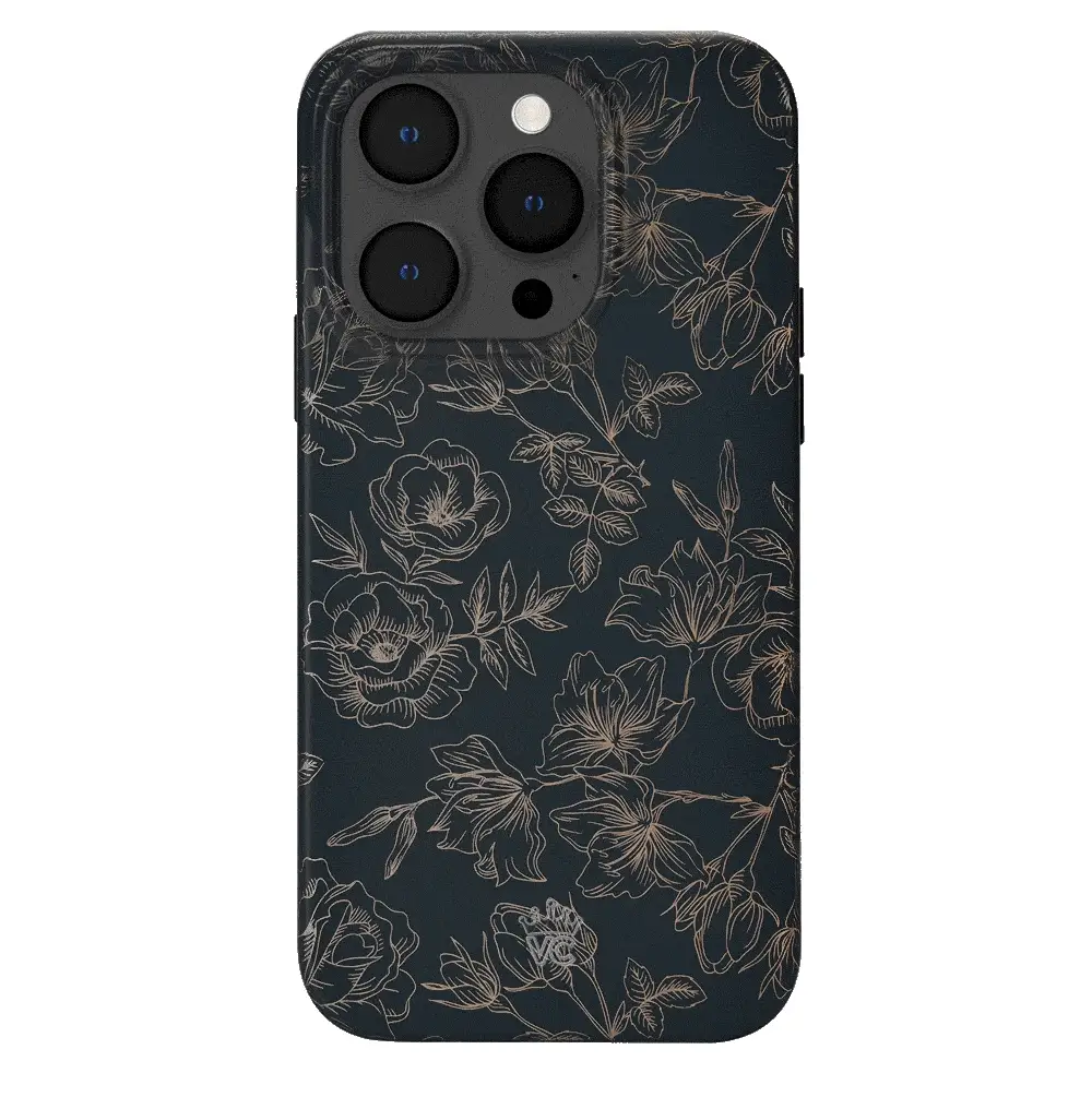 Floral Rose Gold Chrome iPhone Case - Image 120