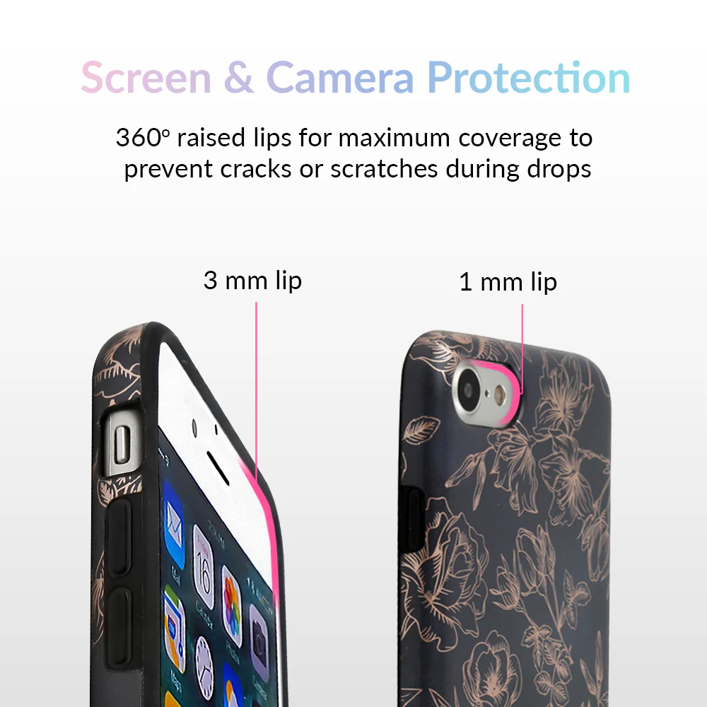 Floral Rose Gold Chrome iPhone Case - Image 14