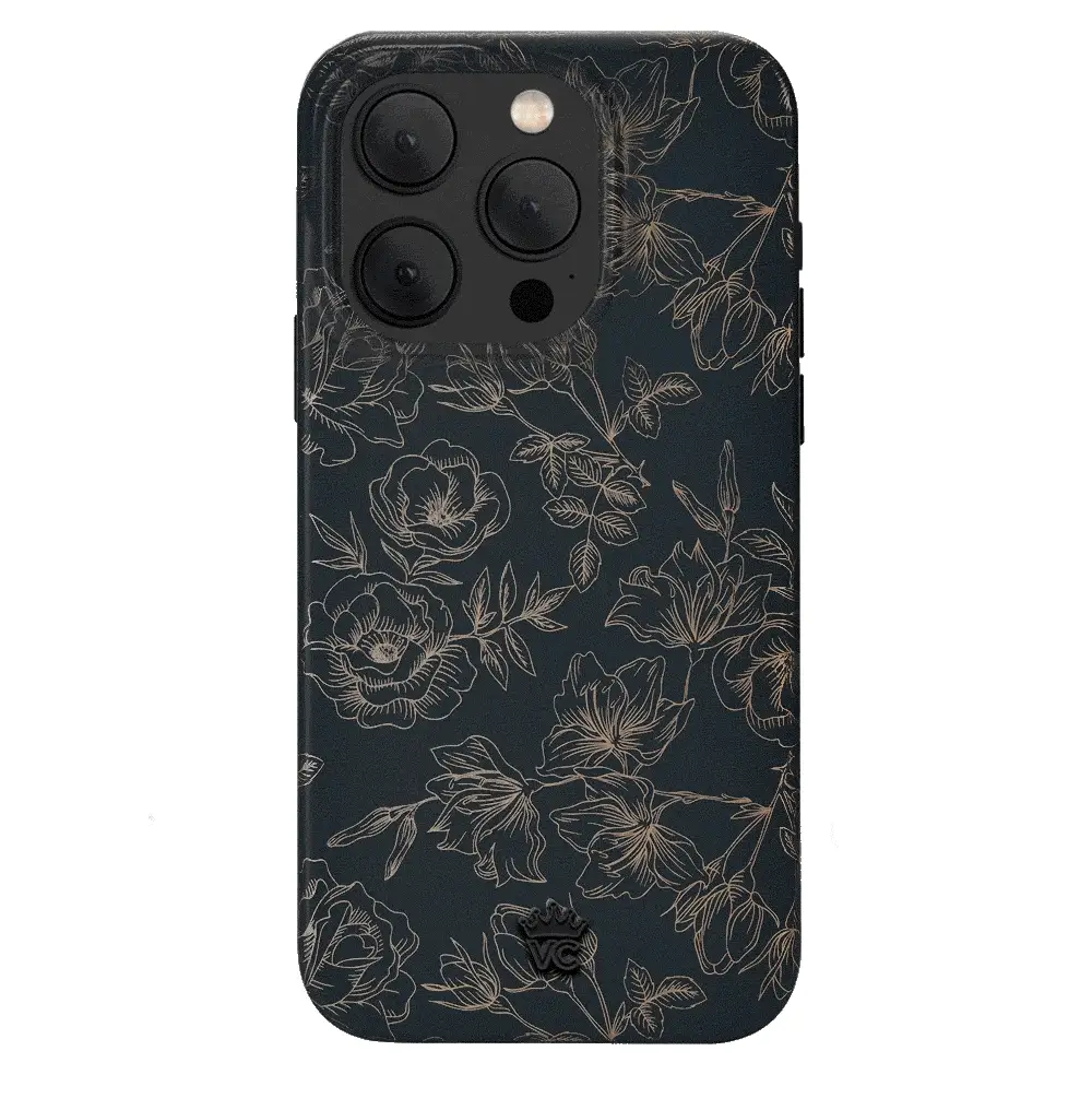 Floral Rose Gold Chrome iPhone Case - Image 140