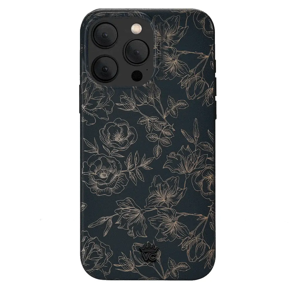 Floral Rose Gold Chrome iPhone Case - Image 145