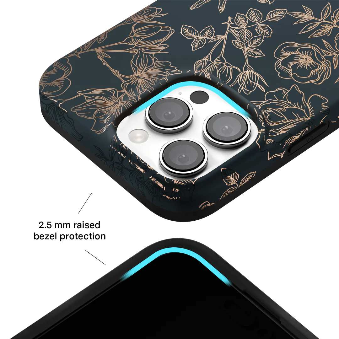 Floral Rose Gold Chrome iPhone Case - Image 151