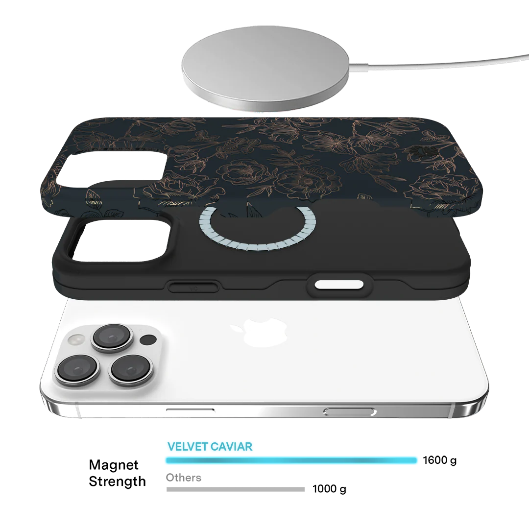 Floral Rose Gold Chrome iPhone Case - Image 157