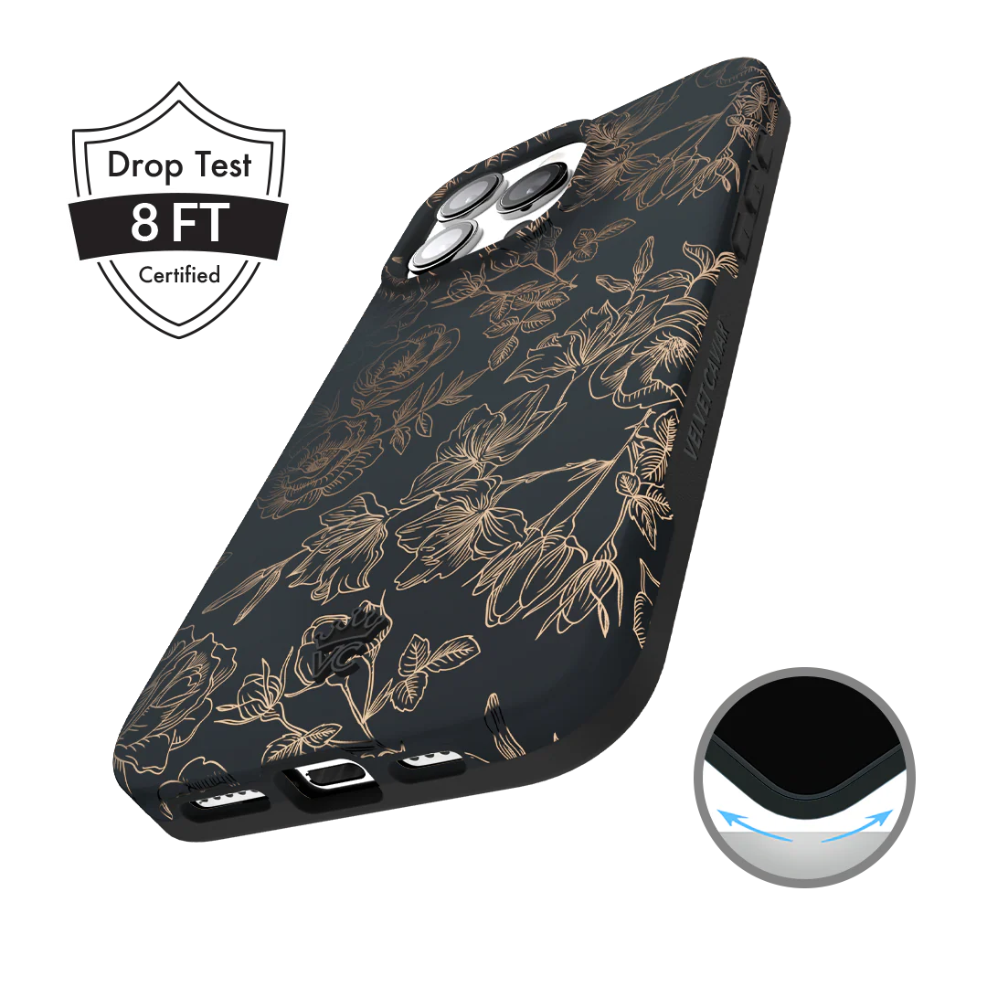 Floral Rose Gold Chrome iPhone Case - Image 158