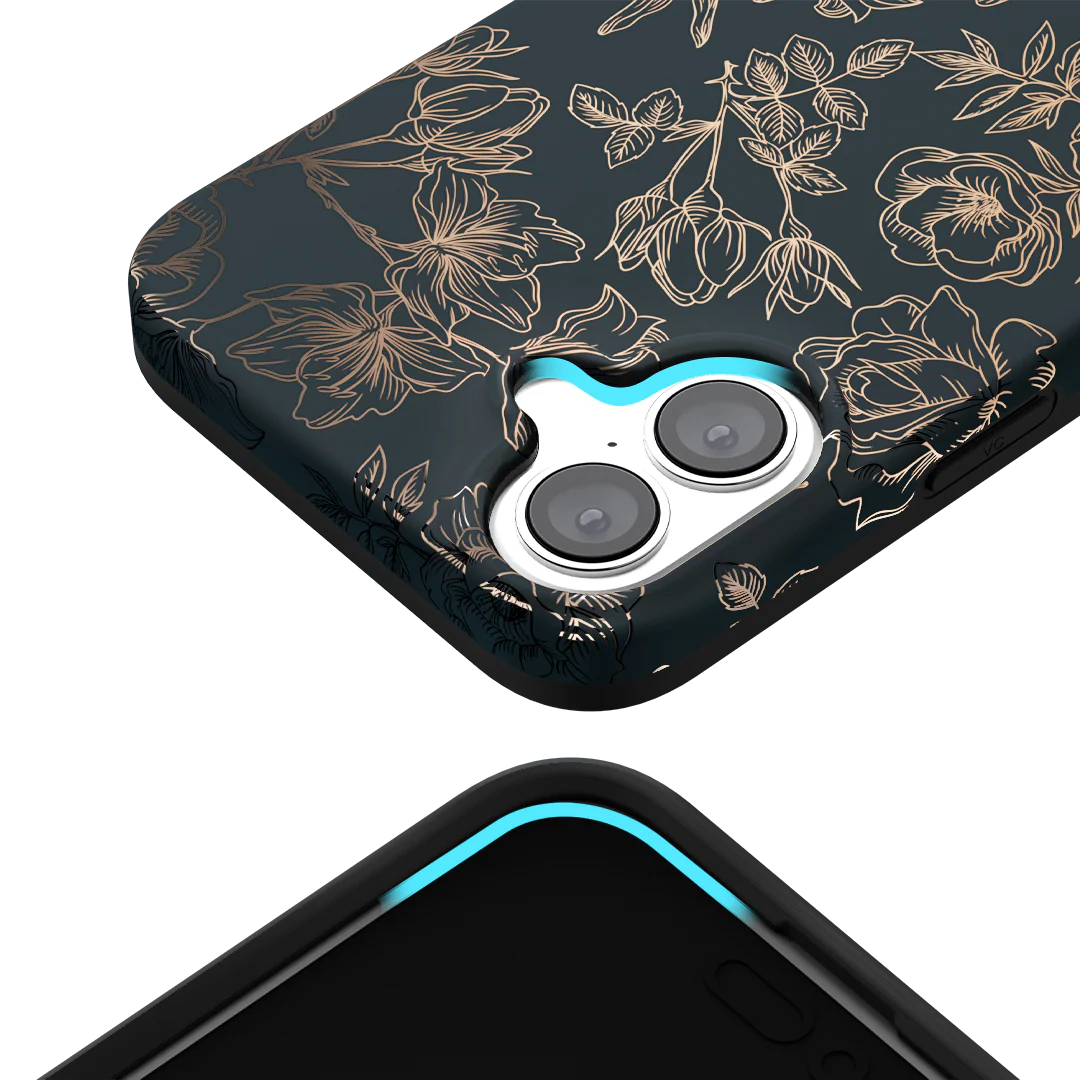 Floral Rose Gold Chrome iPhone Case - Image 161