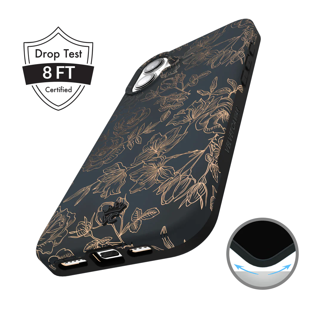 Floral Rose Gold Chrome iPhone Case - Image 163