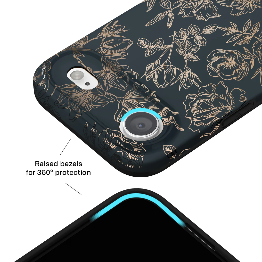 Floral Rose Gold Chrome iPhone Case - Image 172