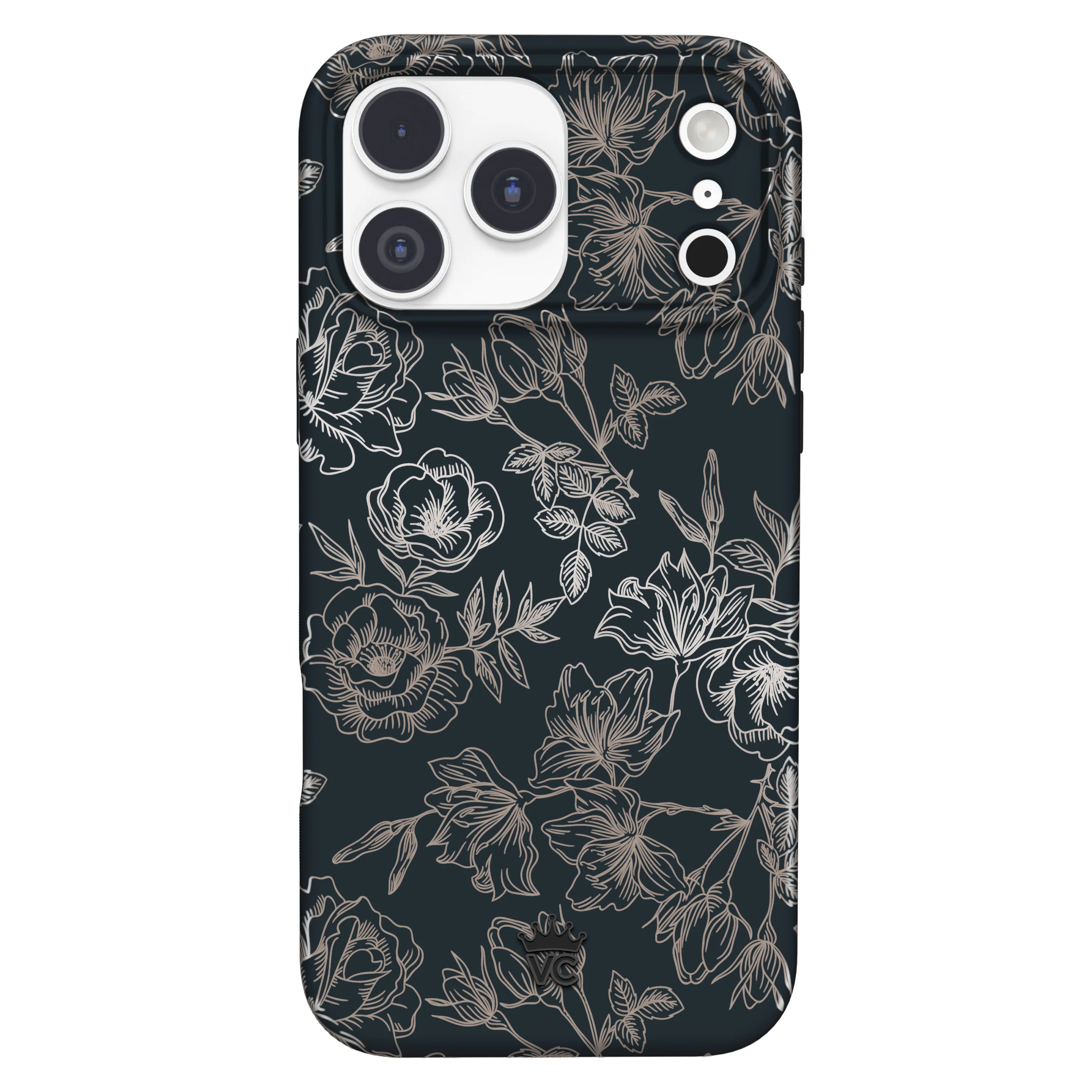Floral Rose Gold Chrome iPhone Case - Image 175