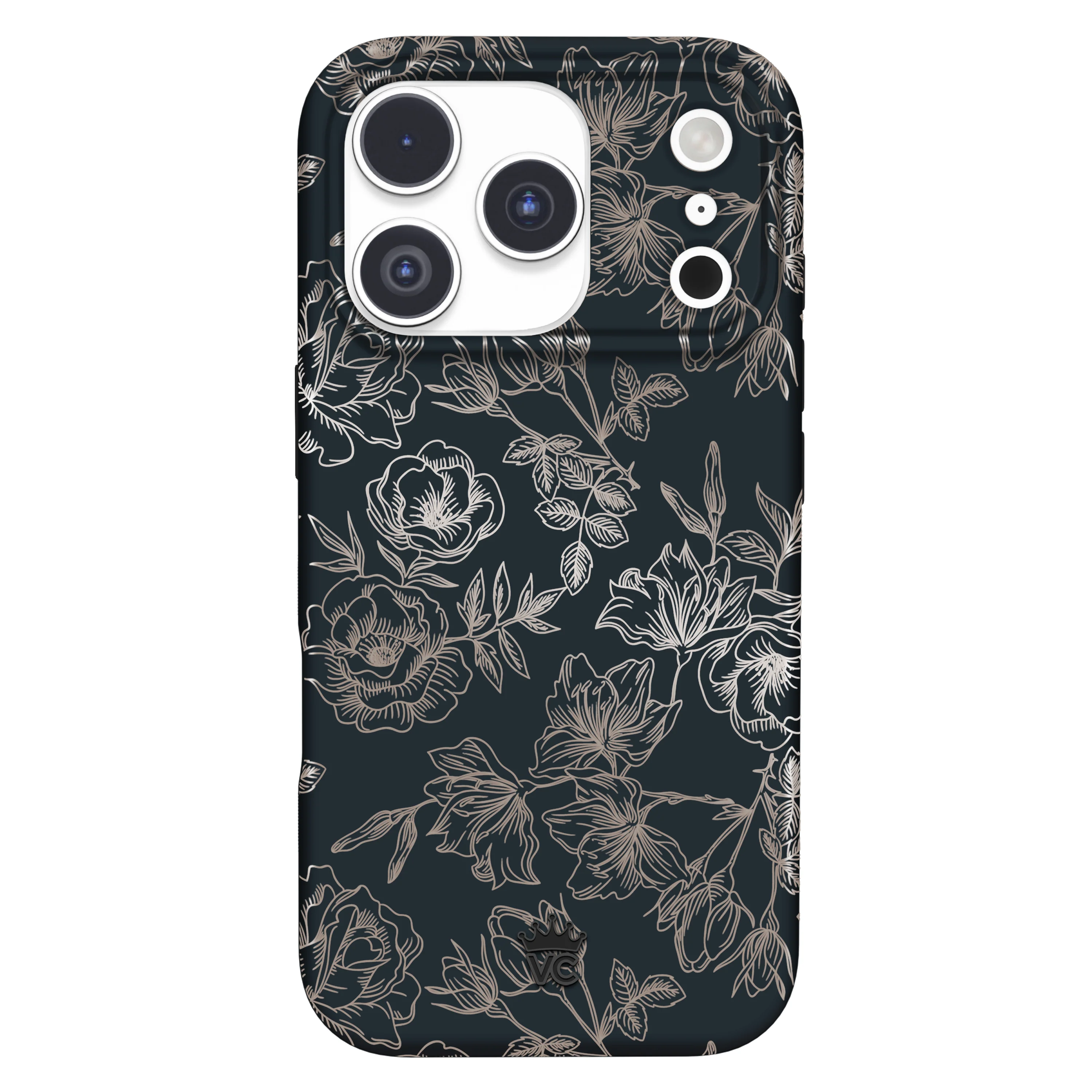 Floral Rose Gold Chrome iPhone Case - Image 180