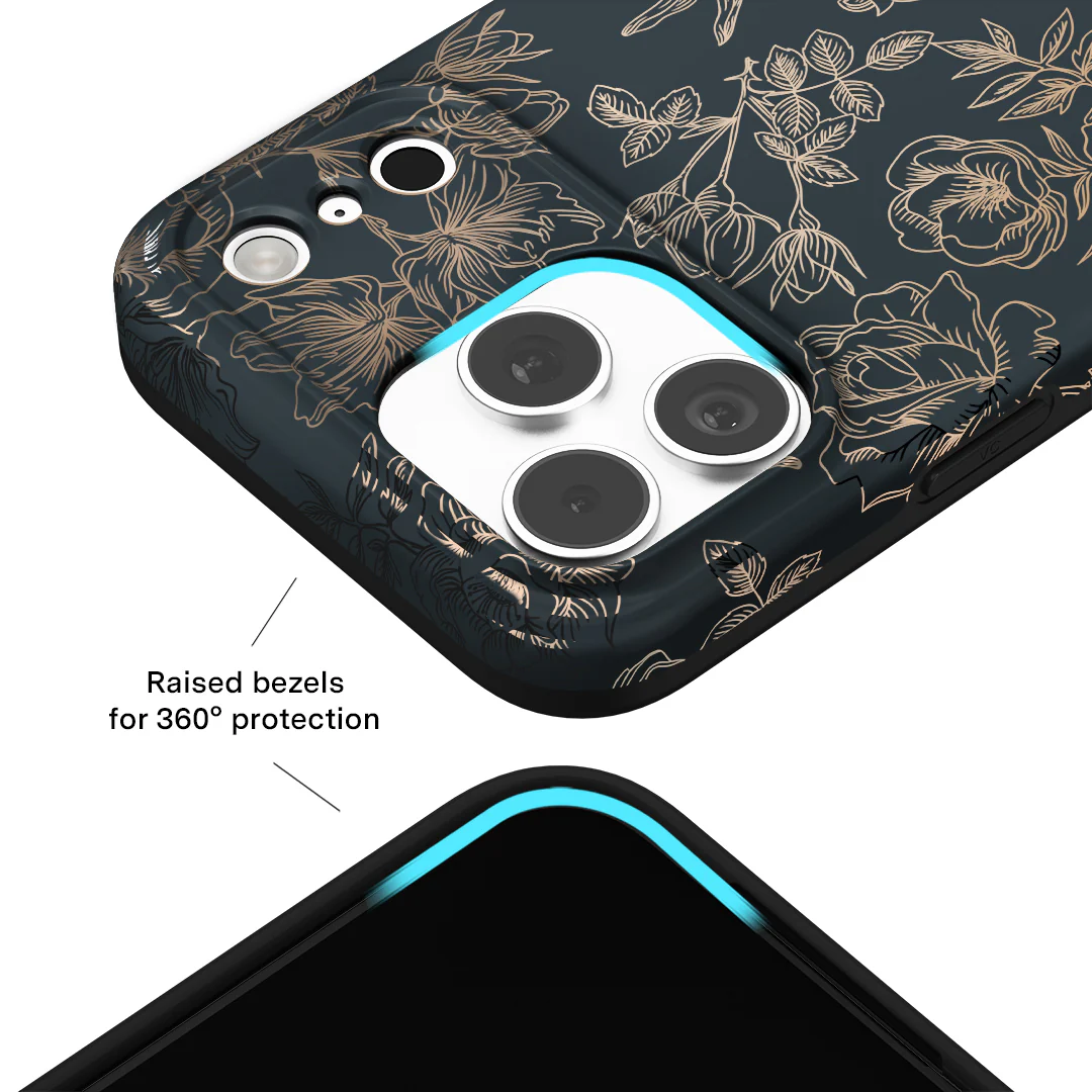 Floral Rose Gold Chrome iPhone Case - Image 182