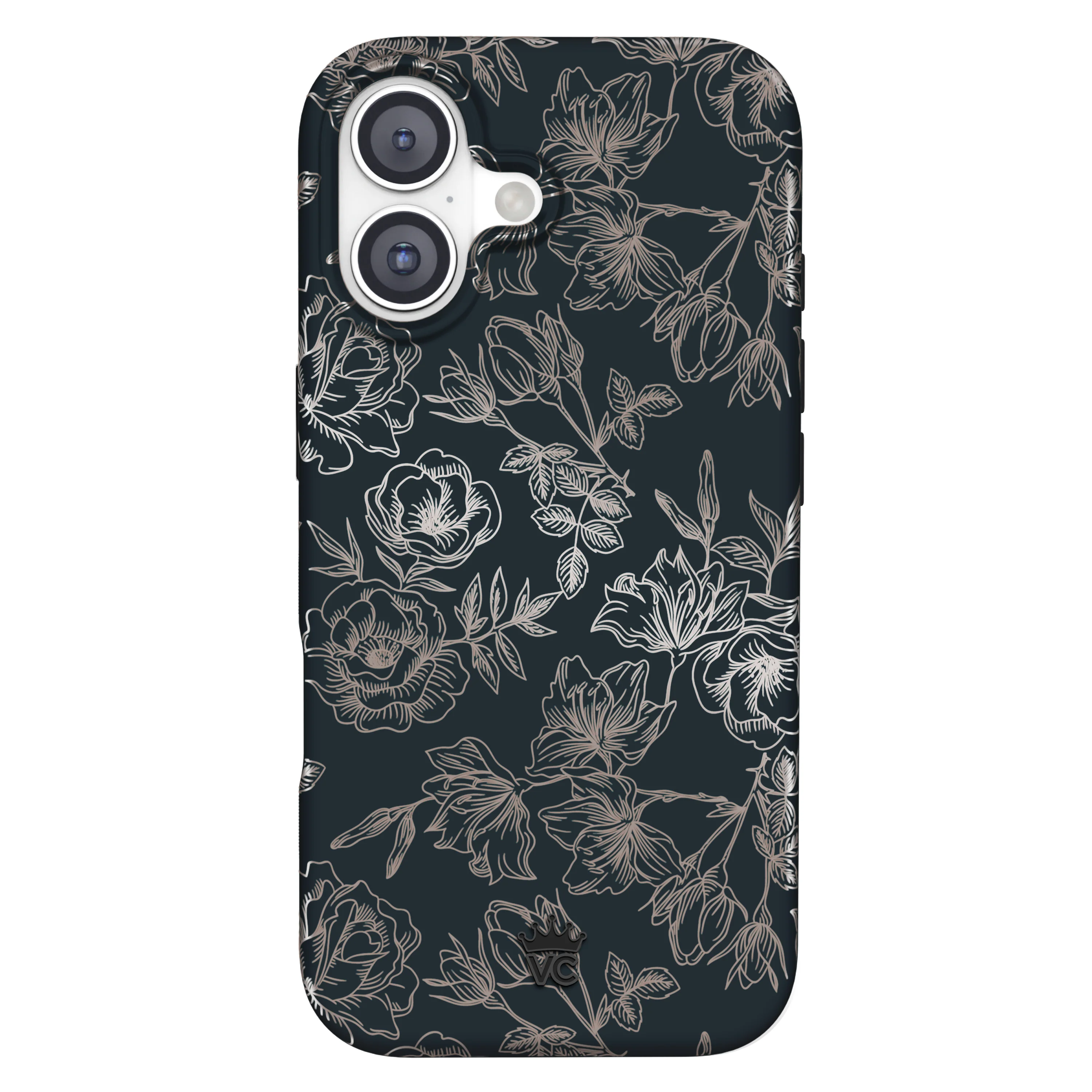 Floral Rose Gold Chrome iPhone Case - Image 185