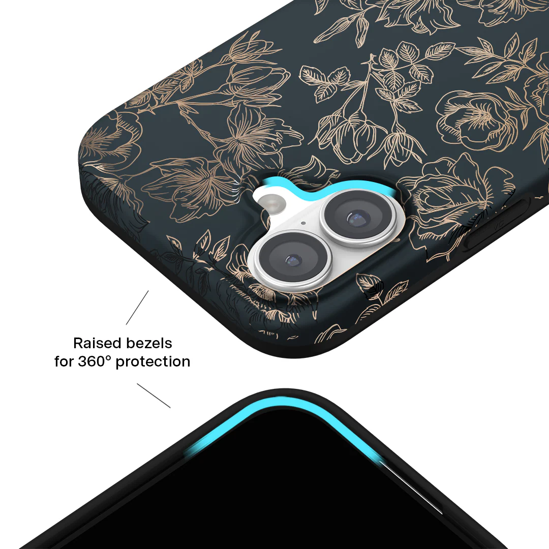 Floral Rose Gold Chrome iPhone Case - Image 187