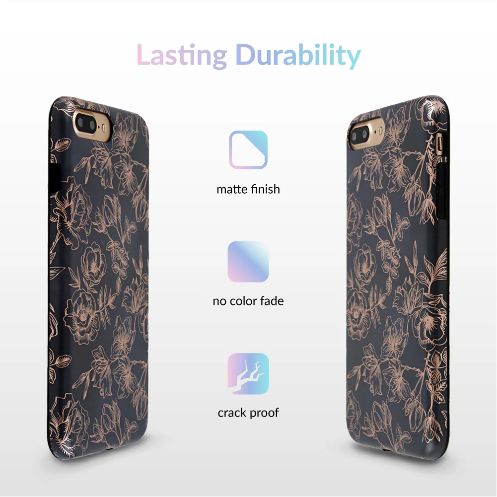 Floral Rose Gold Chrome iPhone Case - Image 22