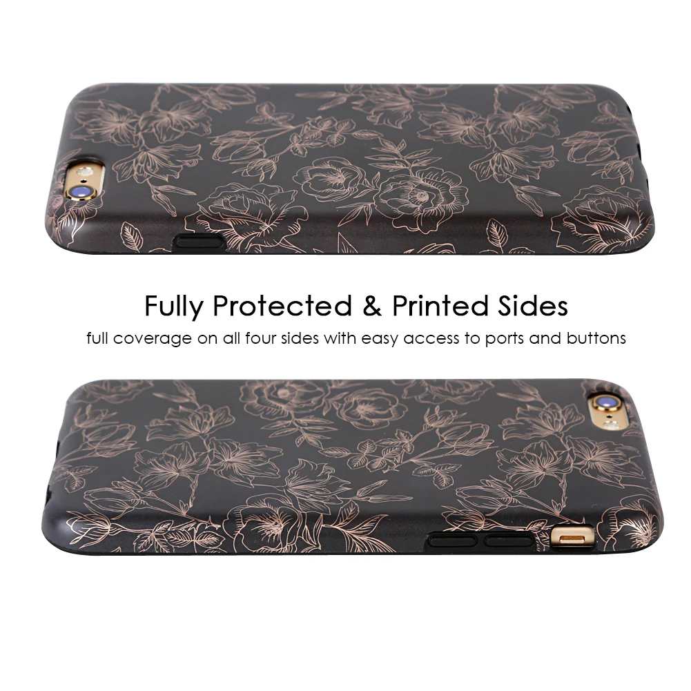 Floral Rose Gold Chrome iPhone Case - Image 38