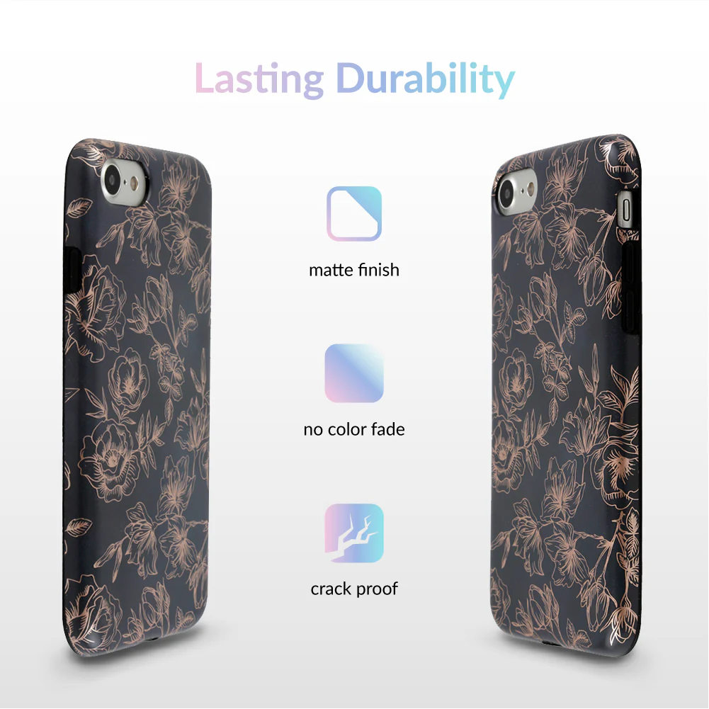 Floral Rose Gold Chrome iPhone Case - Image 4