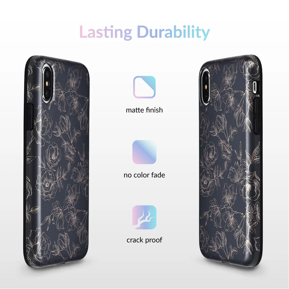 Floral Rose Gold Chrome iPhone Case - Image 44