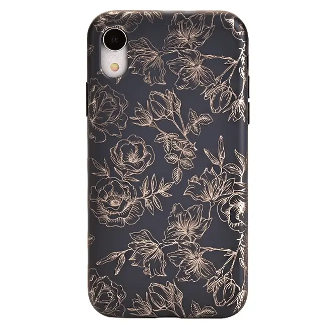 Floral Rose Gold Chrome iPhone Case - Image 47