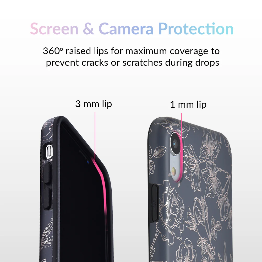 Floral Rose Gold Chrome iPhone Case - Image 48