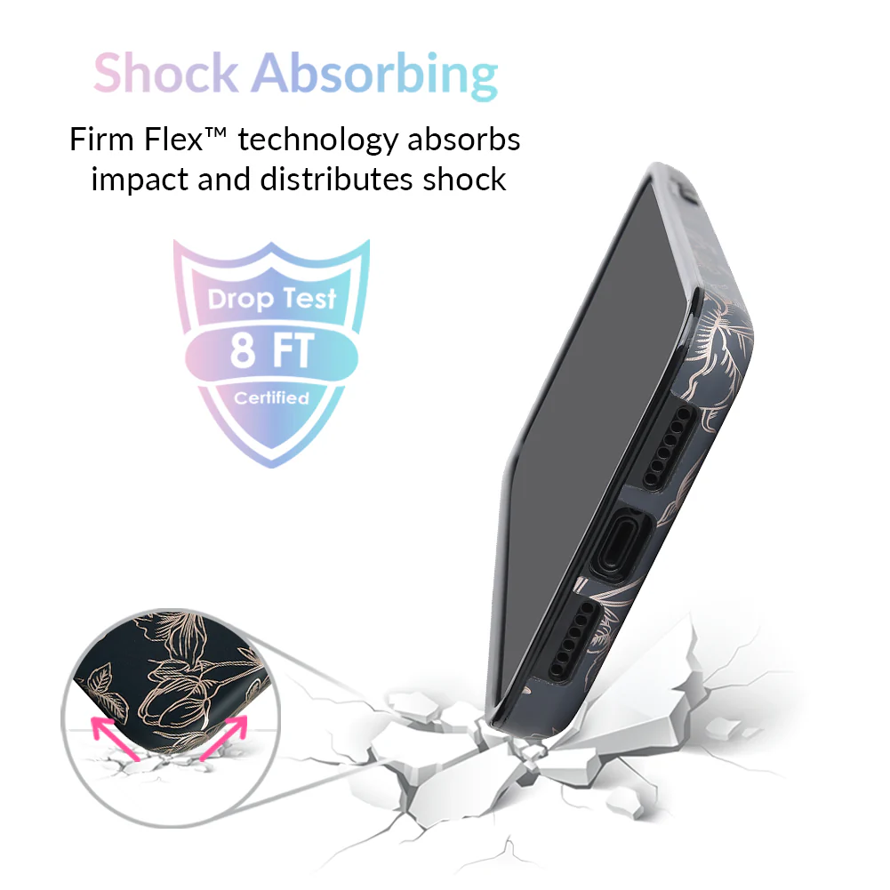 Floral Rose Gold Chrome iPhone Case - Image 54