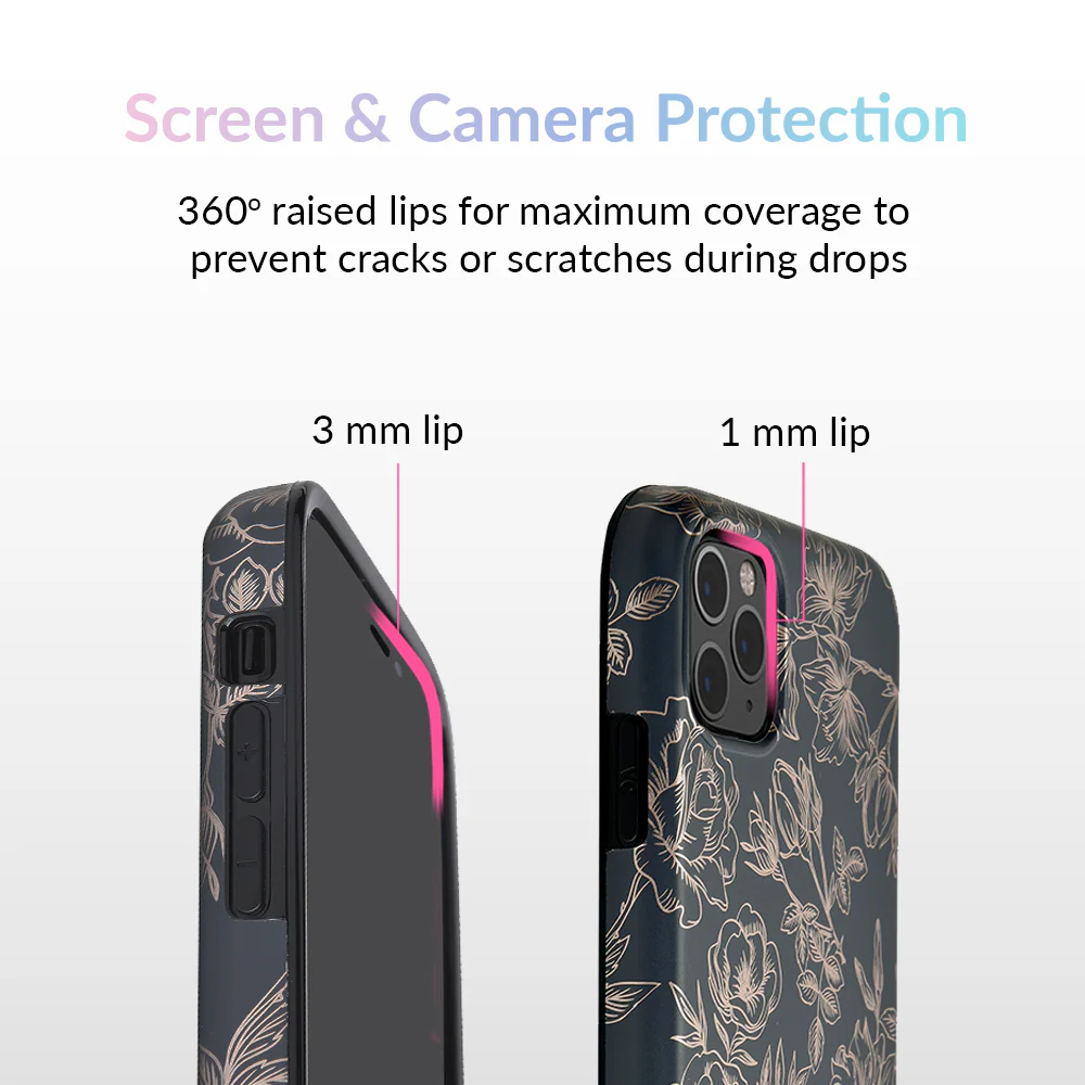 Floral Rose Gold Chrome iPhone Case - Image 58