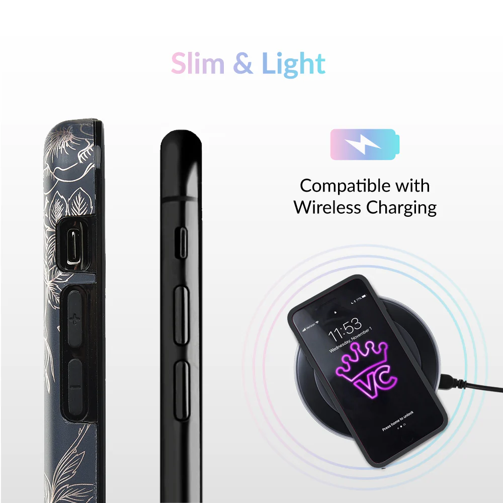 Floral Rose Gold Chrome iPhone Case - Image 66