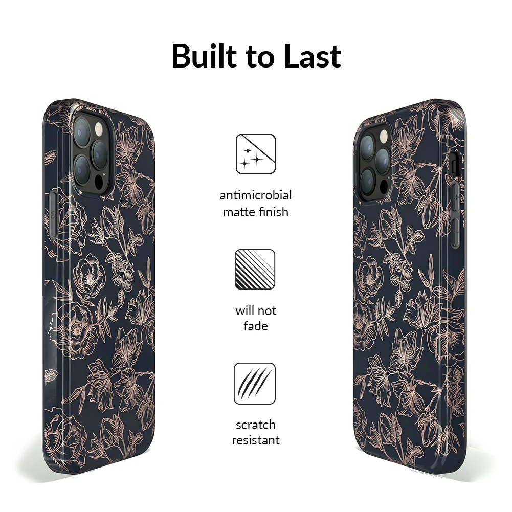 Floral Rose Gold Chrome iPhone Case - Image 75