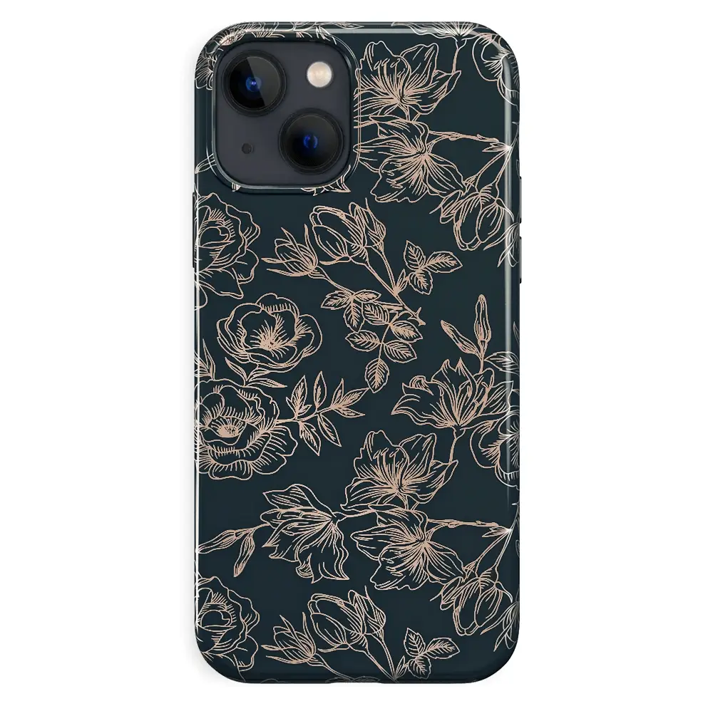 Floral Rose Gold Chrome iPhone Case - Image 92