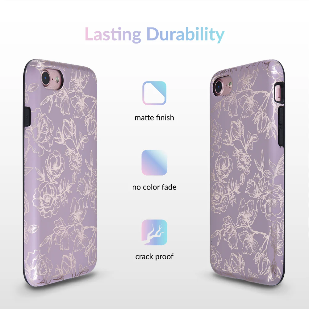 Dusty Rose Chrome Floral iPhone Case - Image 10