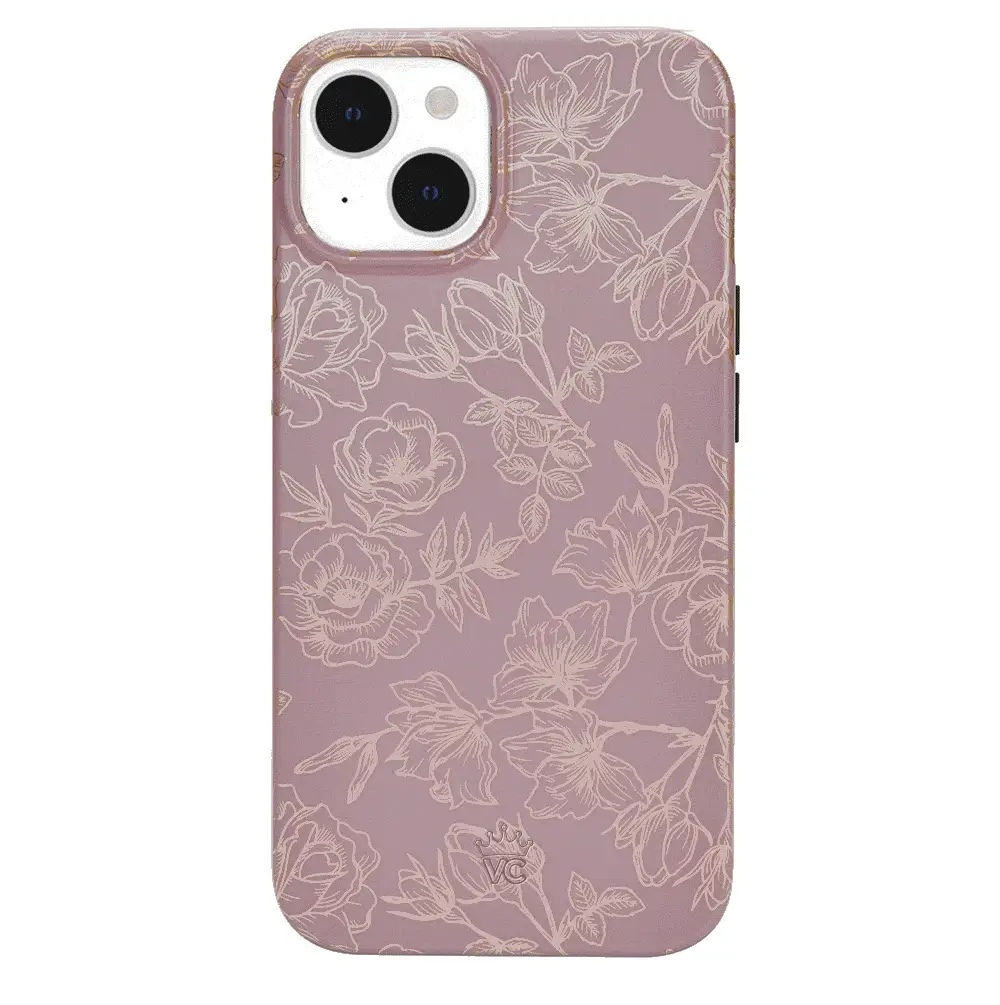Dusty Rose Chrome Floral iPhone Case - Image 109