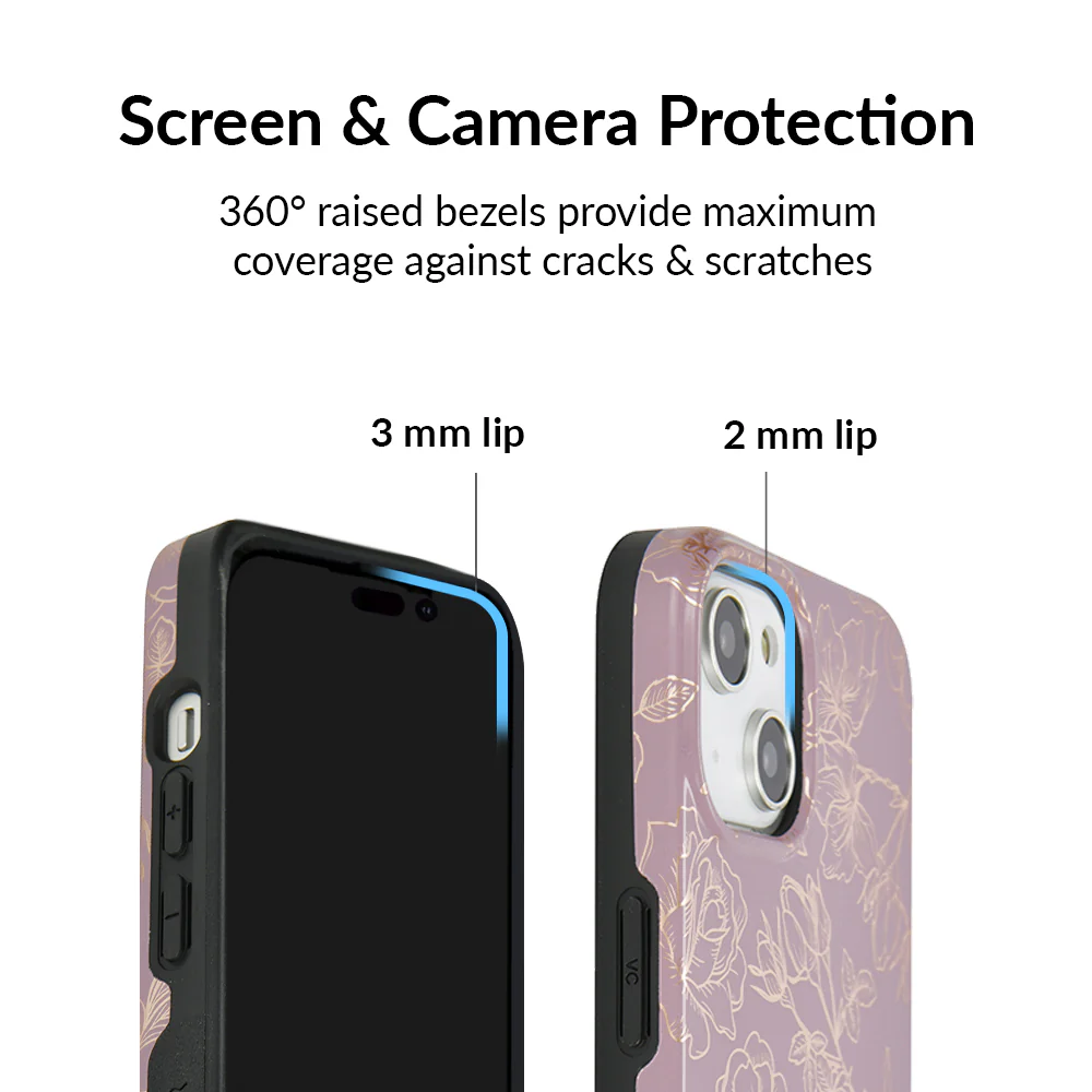 Dusty Rose Chrome Floral iPhone Case - Image 110