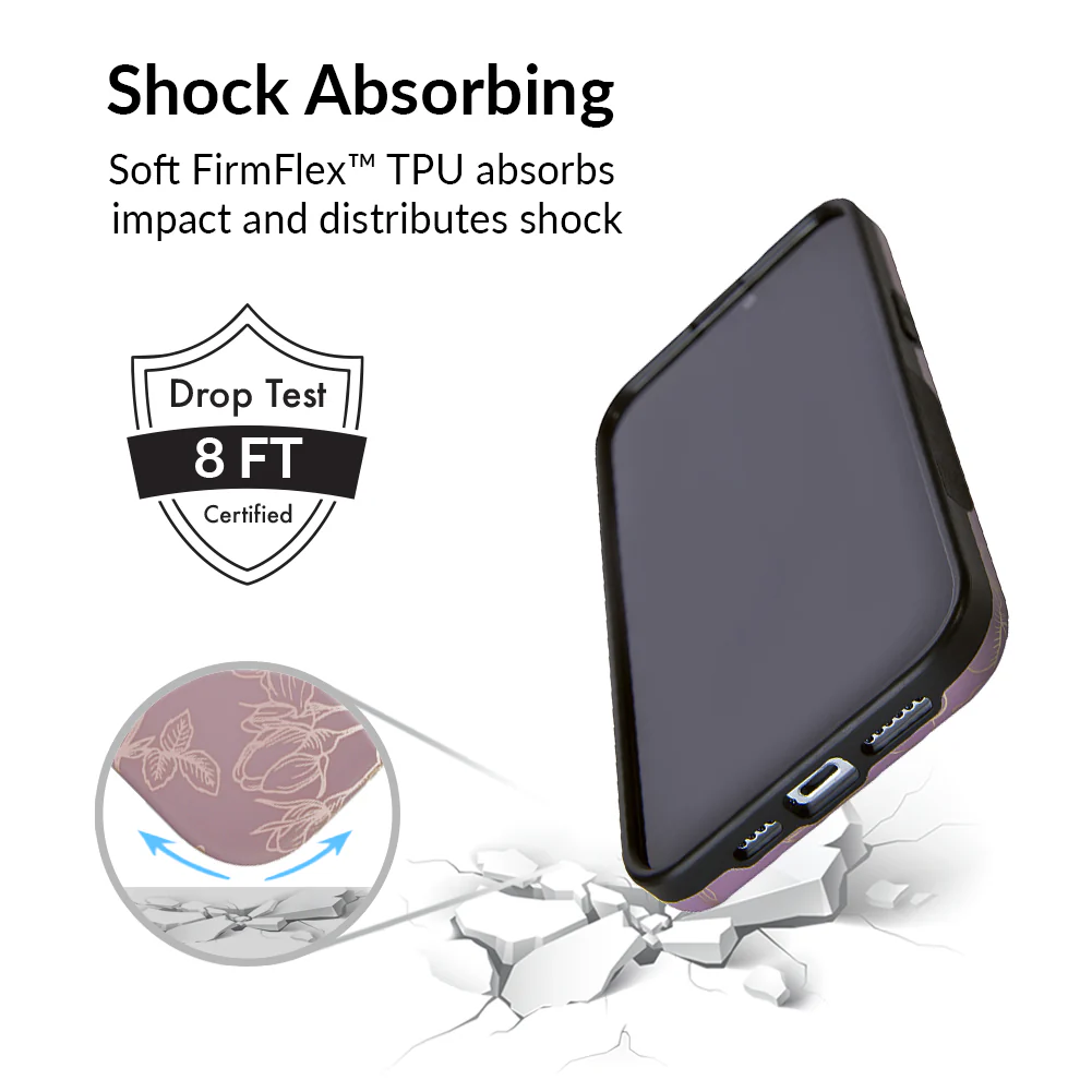 Dusty Rose Chrome Floral iPhone Case - Image 116