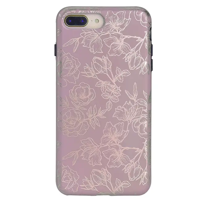 Dusty Rose Chrome Floral iPhone Case - Image 13