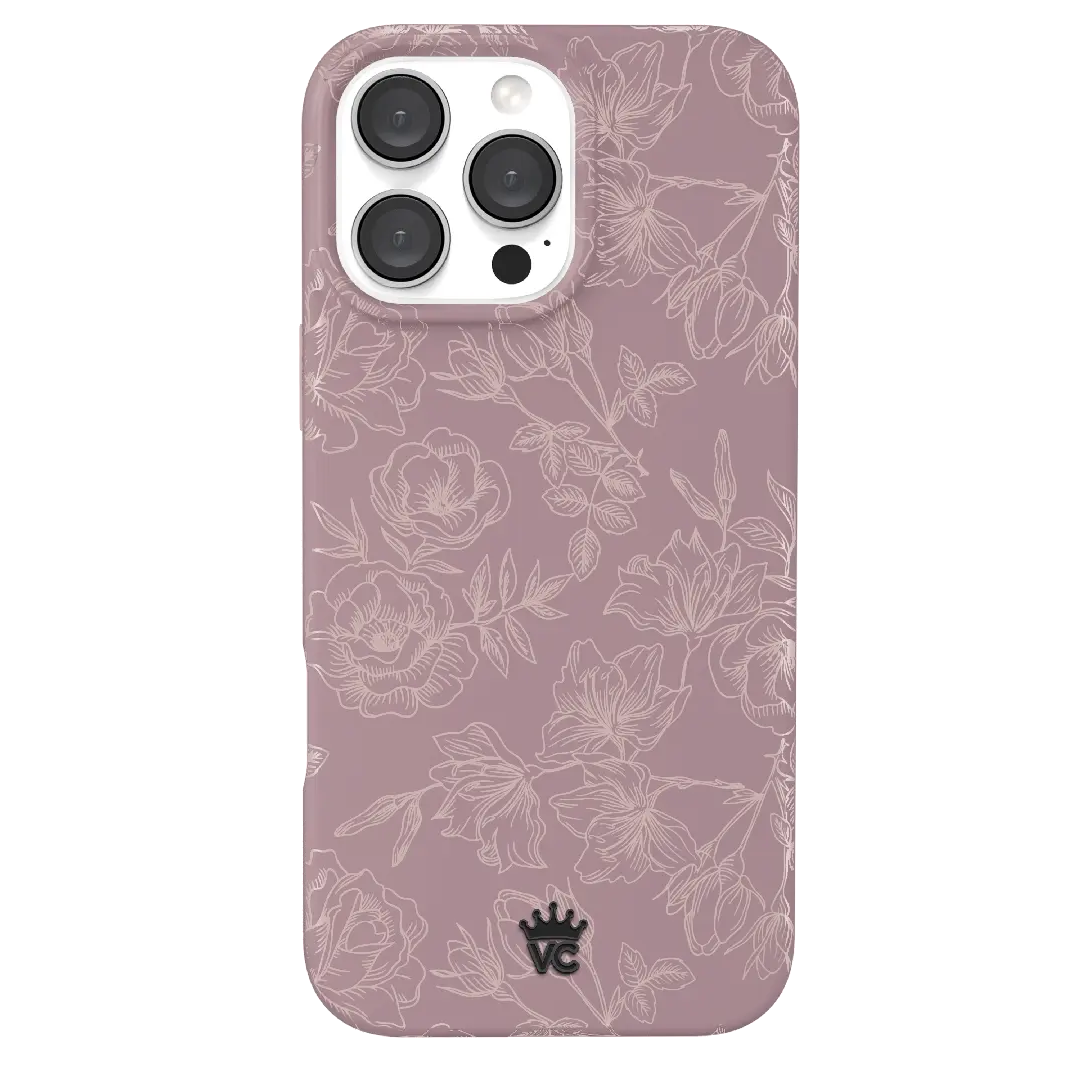 Dusty Rose Chrome Floral iPhone Case - Image 143