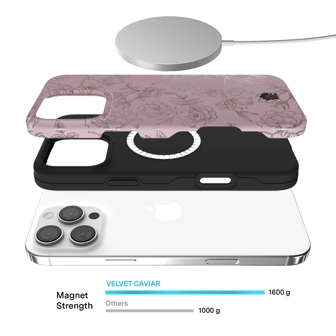 Dusty Rose Chrome Floral iPhone Case - Image 145