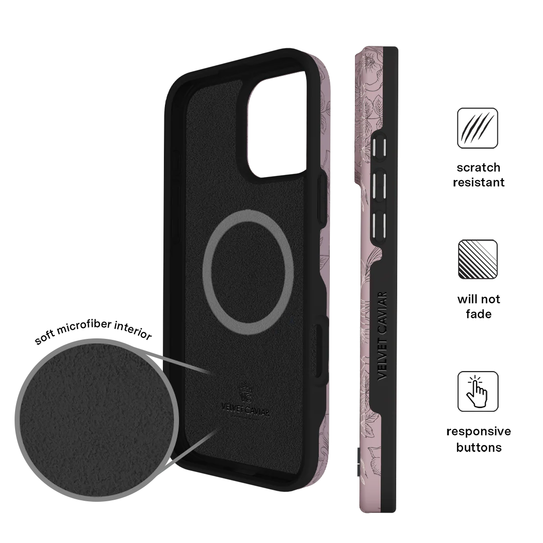 Dusty Rose Chrome Floral iPhone Case - Image 147