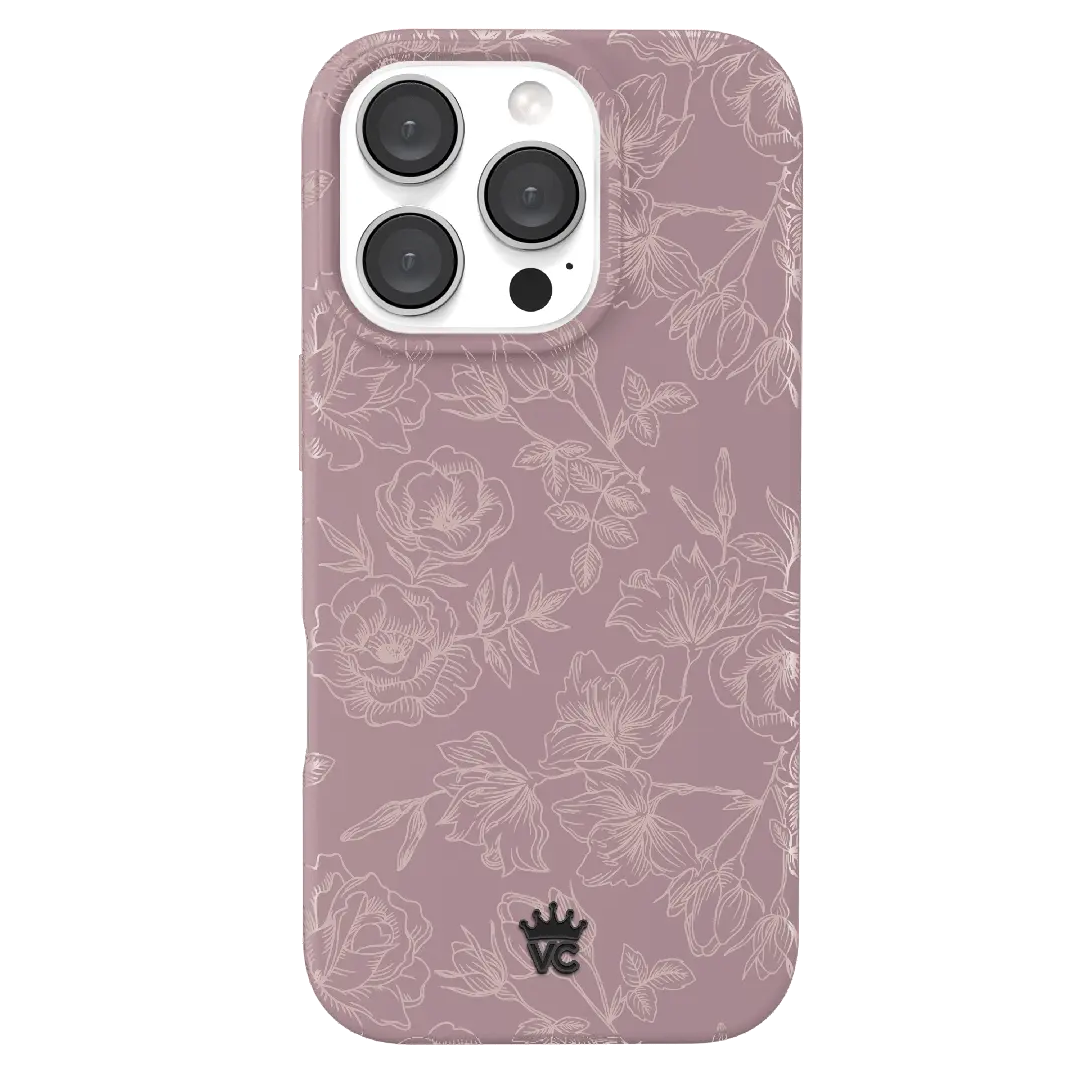 Dusty Rose Chrome Floral iPhone Case - Image 148