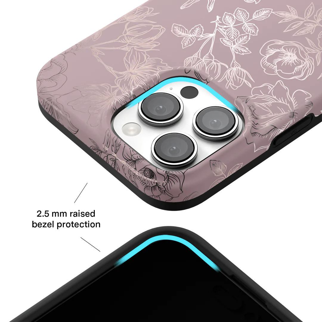 Dusty Rose Chrome Floral iPhone Case - Image 149