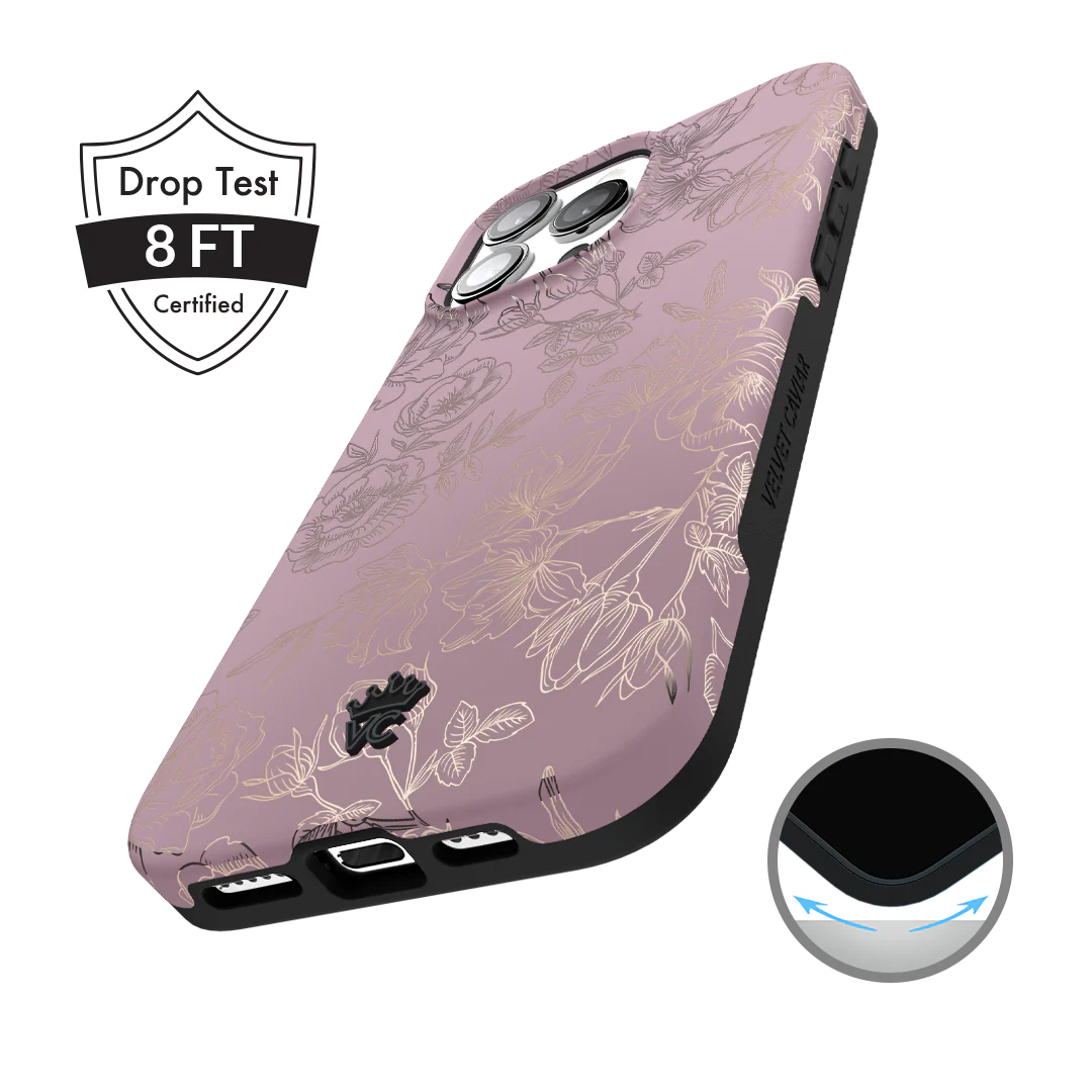Dusty Rose Chrome Floral iPhone Case - Image 151