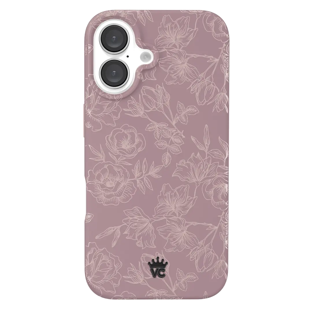 Dusty Rose Chrome Floral iPhone Case - Image 153