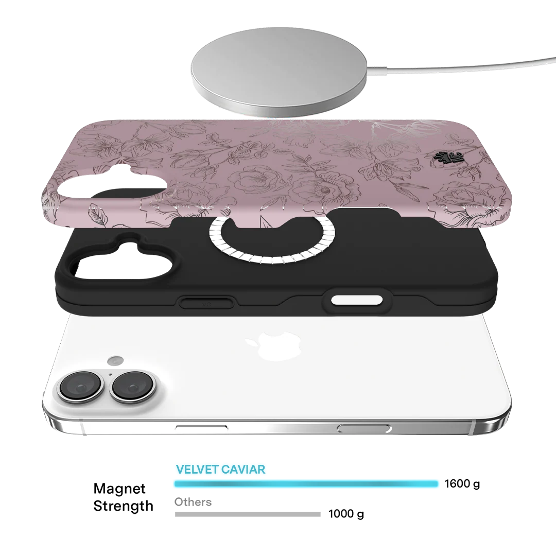 Dusty Rose Chrome Floral iPhone Case - Image 155