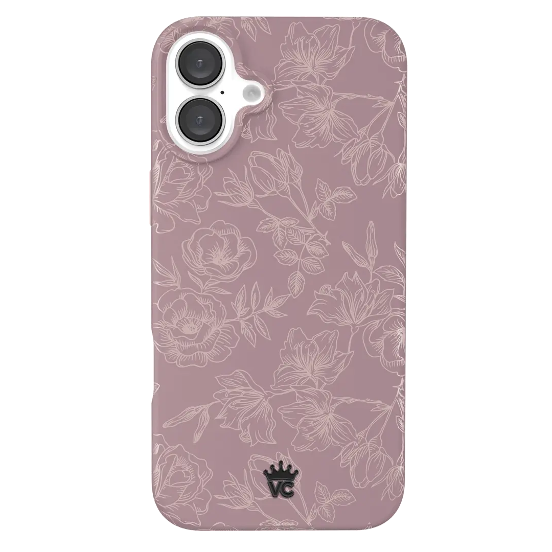 Dusty Rose Chrome Floral iPhone Case - Image 158